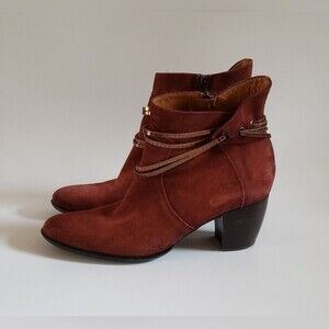 Sundance Bijou Luxe Lariat Suede Women's Ankle Boot Size 39